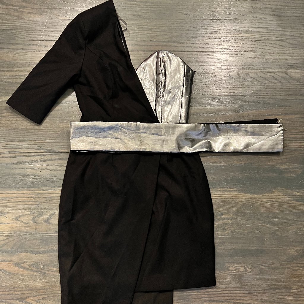 Asilio -Can't Leave Her Dress- Black And Silver Asymmetric